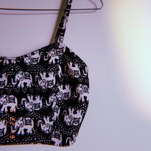 Bohemian elephant crop top